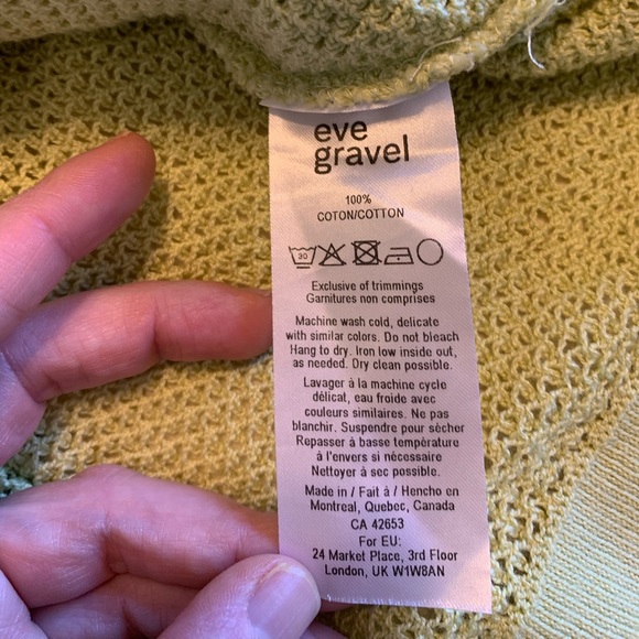 Eve Gravel Printemps Lime green semi sheer crochet crop sweater size S - Picture 9 of 9